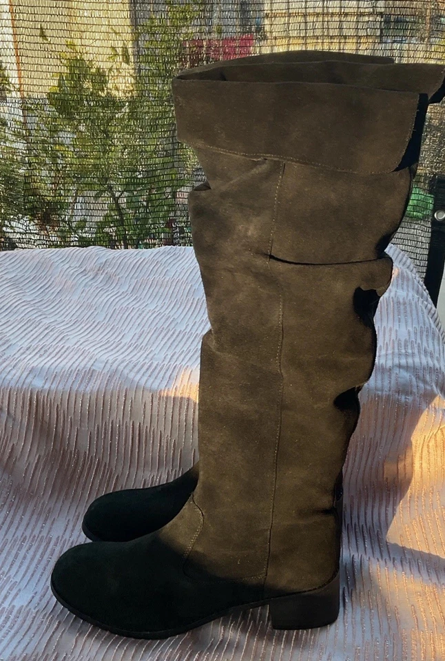 Bota para mujer Matisse negra de gamuza holgada hasta la rodilla EE. UU. 11 Foto 3 de 4