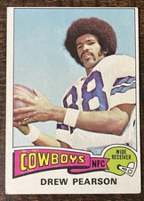 1975 Topps - Drew Pearson #65 (RC) Cowboys VG-VGEX *Shoebox Cards*