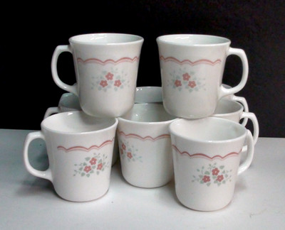 Corning Corelle LORRAINE handled cups set of 10
