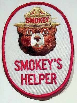 Smokey Bear Smokey's Helper Embroidered Patch Oval Fire Prevention