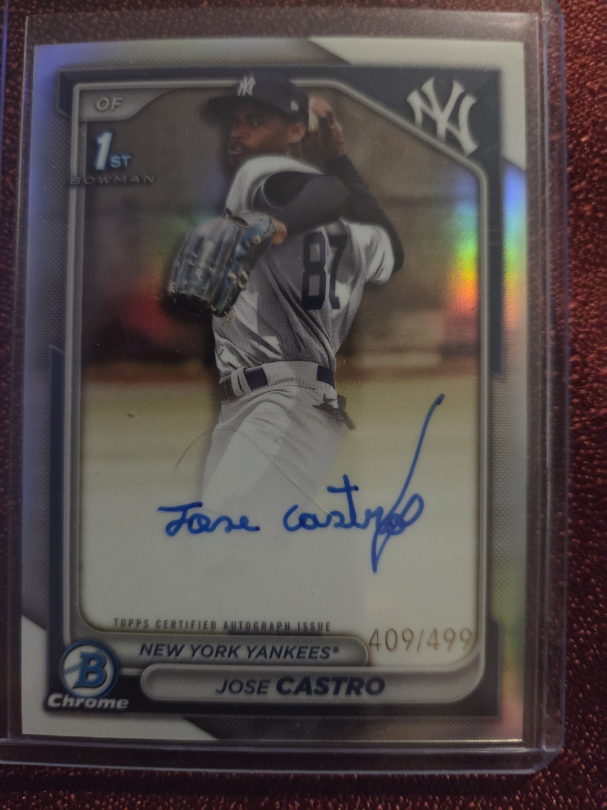 2024 Bowman Chrome Prospect Autographs Jose Castro #CPA-JCO 409/499 Refractor