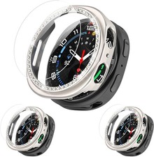 2 2 Pack Bling Case for Samsung Galaxy Watch 8 44mm Glitter Diamond Bumper Cover