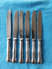 Martin Rostfrei - 6 Tafelmesser 90 Silber  Dekor: Chippendale
