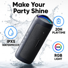 Bluetooth Speaker Portable Wireless Waterproof IPX5 Stereo Bass 20H Playtime