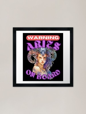 Achtung: Widder an Bord. aries sayi gerahmtes Wandbild Poster Leinwanddruck Bild