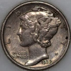1939-D Mercury Dime 90% Silver, Popular Collector Coin As Shown [SN04]