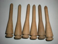 Lot de 6 bobines en bois trés petites vintage déco magasin filature usine