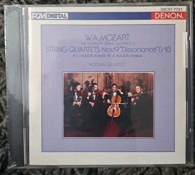 Mozart String Quartets 19 Dissonance & 18 Kocian Quartet CD Denon Japan 1985 NEW
