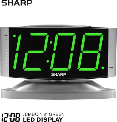 Sharp Home LED Digital Alarm Clock   Swivel Base - Outlet Powered, Simple Operat