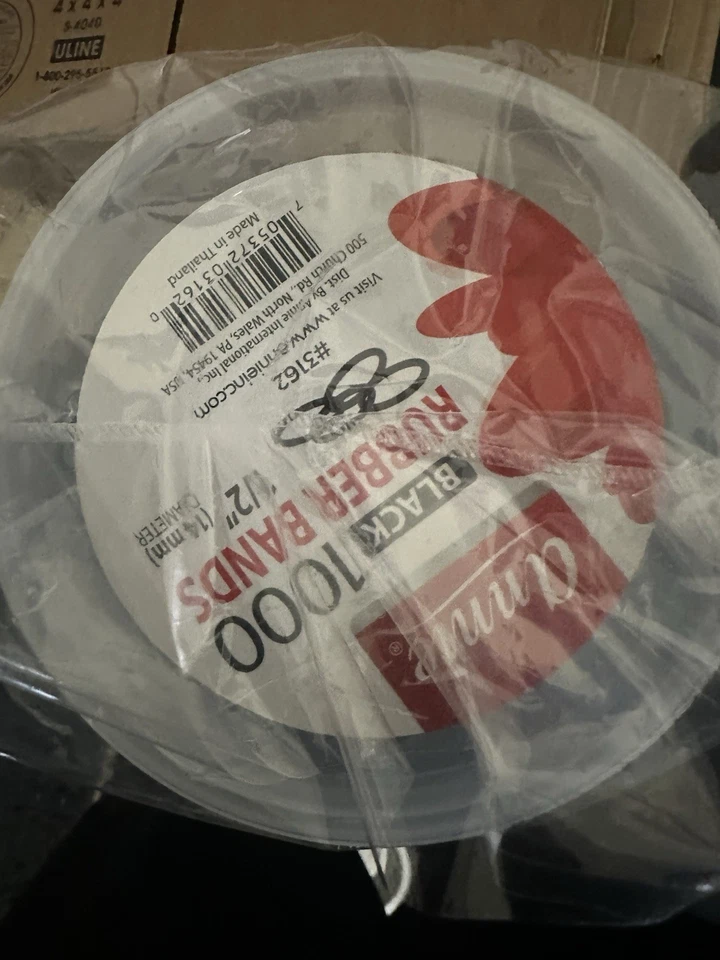 Paquete de 2 bandas de goma Annie 1000ct negras 1/2"" Foto 3 de 4