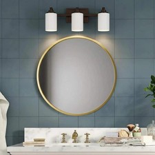 21 in. 3-Light Oil-Rubbed Bronze Bathroom Vanity Light Frosted Glass Shades