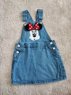 Kinder Kleid Mädchen Latzkleid Jeanskleid Disney Minnie Mouse 104 TOP Zustand - Bild 1 von 4