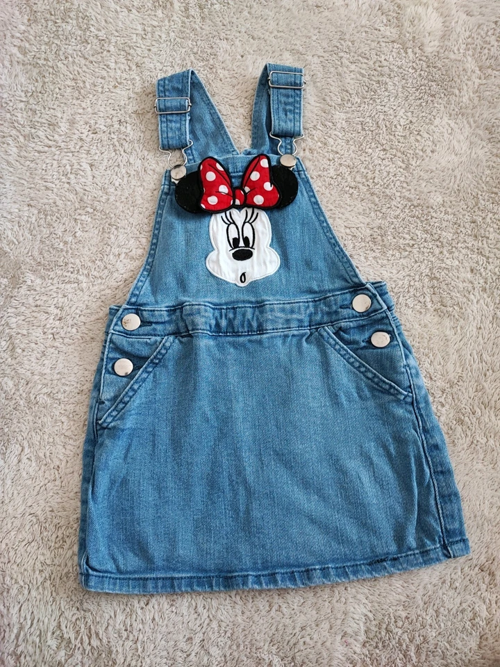 Kinder Kleid Mädchen Latzkleid Jeanskleid Disney Minnie Mouse 104 TOP Zustand  - Bild 1 von 4
