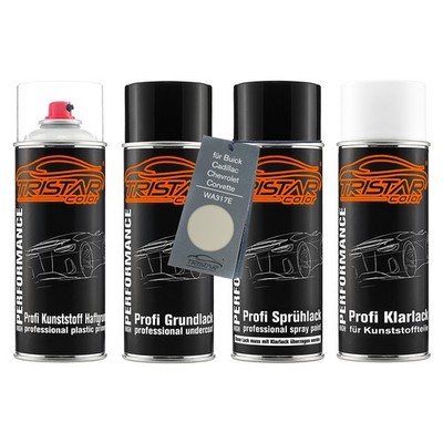 Lack Spraydosen Set Kunststoff für Buick Cadillac WA317E Empire Beige Metallic