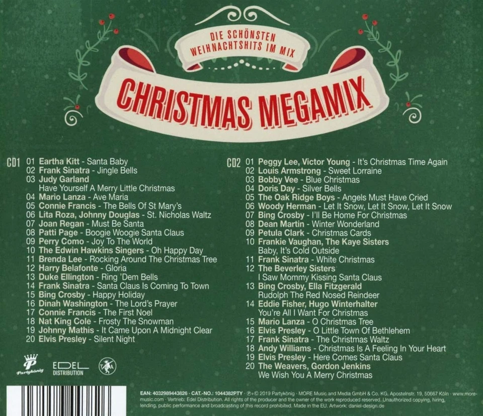 CHRISTMAS MEGAMIX = Presley/Sinatra/Crosby...= 2CD = WEIHNACHTHITS OLDIE MIX - Bild 2 von 2