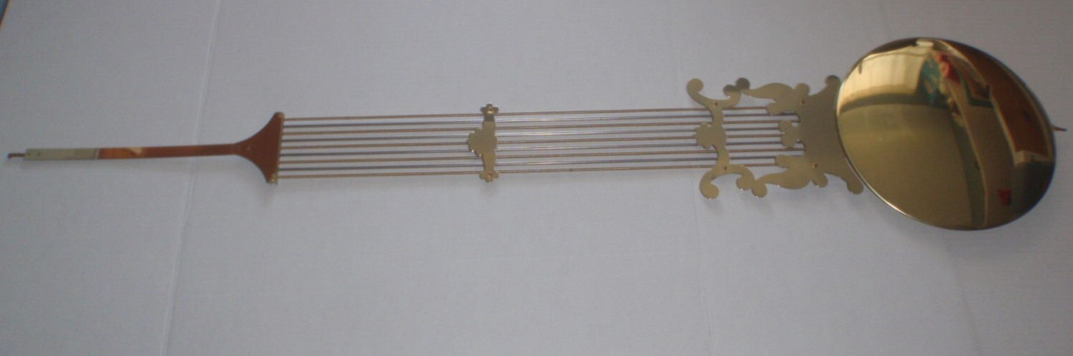 Grandfather Clock Lyre Brass Barred Pendulum for 116cm Hermle Kieninger Urgos.