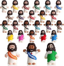 25Pcs Little Jesus Figures, Multicolor Mini Jesus Figurines in Bulk, Tiny Baby J