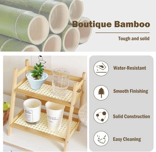 Bamboo Spice Rack, 2 Tier, 27 x 17.5 x 28.5 cm, photo 4