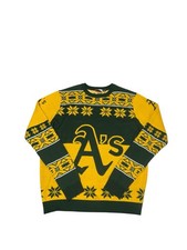 Oakland ATHLETICS A's Big Logo Ugly Pullover Men’s MLB Knit Sweater Size XL Klew
