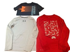 Lot Of 3 Boy  s Under Armour T Shirts, 1 Short Sleeve, Nike Long Sleeve Size L
