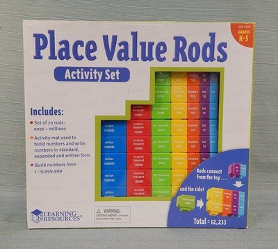 Learning Resources Place Value Rods Activity Set - Base Ten Blocks - Brand New!
