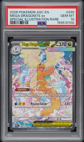 2026 POKEMON ASCENDED HEROES SPECIAL ILLUSTRATION RARE MEGA DRAGONITE EX PSA 10