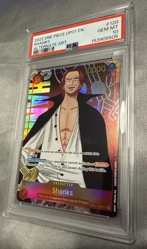 2022 ONE PIECE SHANKS ALTERNATE ART OP01-120 ROMANCE DAWN SEC PSA 10 GEM MINT