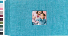 Small Photo Album 4X6 100 Photos Linen Cover Picture Book with Horizontal Pocket