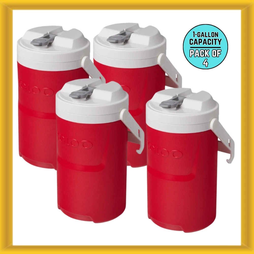 4x Igloo 1 Gallon Capacity Laguna Beverage Insulated Cooler Red (00031379) NEW
