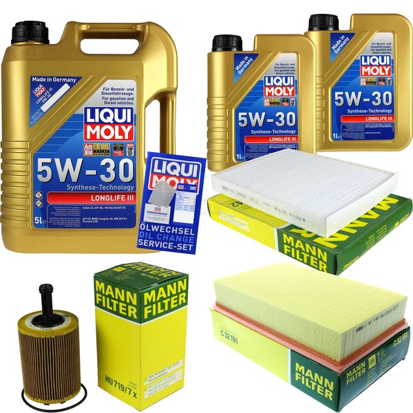 Mann Inspektionspaket 7L Liqui Moly Longlife 5W-30 FüR VW Transporter V Bus 2.5-image
