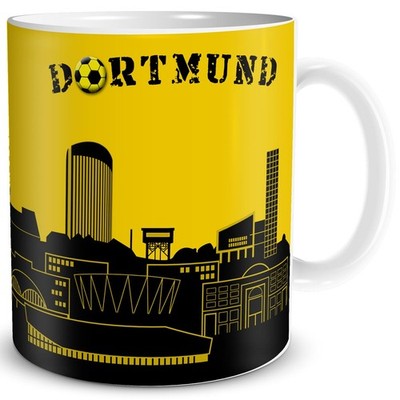 TRIOSK Tasse Dortmund Spruch Skyline Büro Kaffee Becher Fußball Fan Geschenk