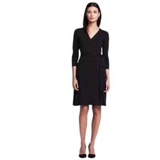 Banana Republic Womens Stretch Jersey True Wrap Dress Size S Black Classic Work