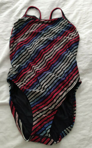 Speedo One-piece Swimsuit, Rainbow Stripe, Sz: 36