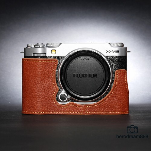 Half Case for Fujifilm XM5 Camera Genuine Leather Handmade Retro Style Cover New - Picture 23 of 24