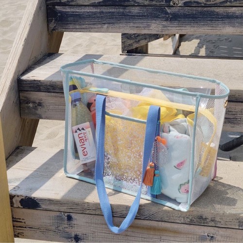 Clear Transparent Large Handbag Toiletry Cosmetic School Beach Gym Travel Bag - Picture 13 of 14