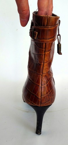 Vintage 90's Lauren Ralph Lauren MARIENETTE leather ankle boots Brazil reptile - Picture 14 of 22