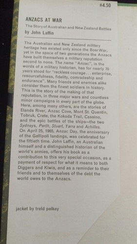 Anzacs at War by John Laffin (Hardcover, 1965) 1ST EDITION - Picture 2 of 8