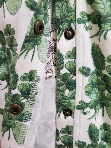 Kate Quinn Snap Hoodie With Pockets Plant Print 7Y 100% Organic Cotton - Picture 8 of 9