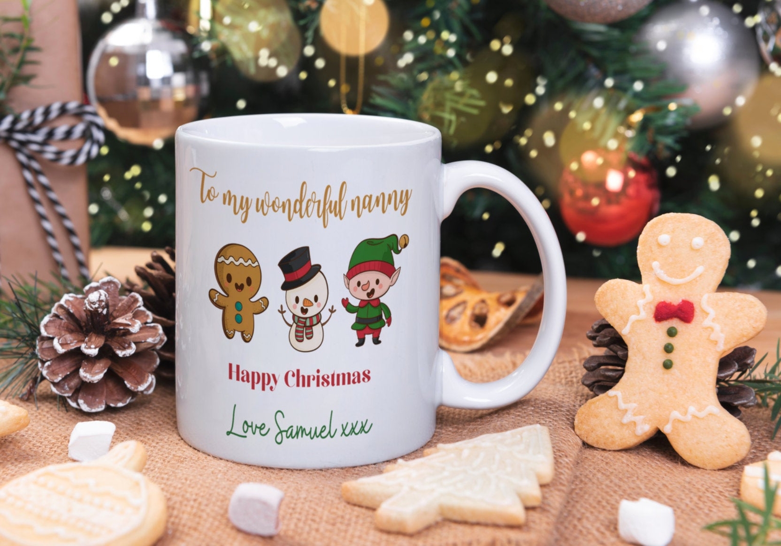 Personalised Nanny Christmas Mug Nan Mug Gift Christmas Grandma Mug Gift Nanny