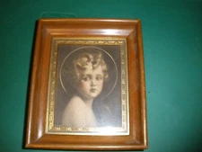 Vintage Framed Litho Desk Picture "Light of the World" Print by C & A Richards