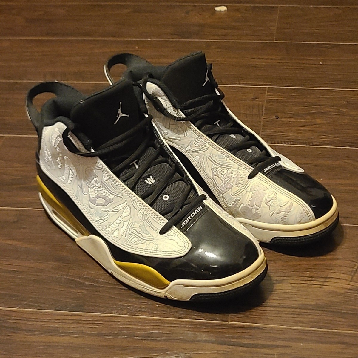 air jordan dub zero black white gold