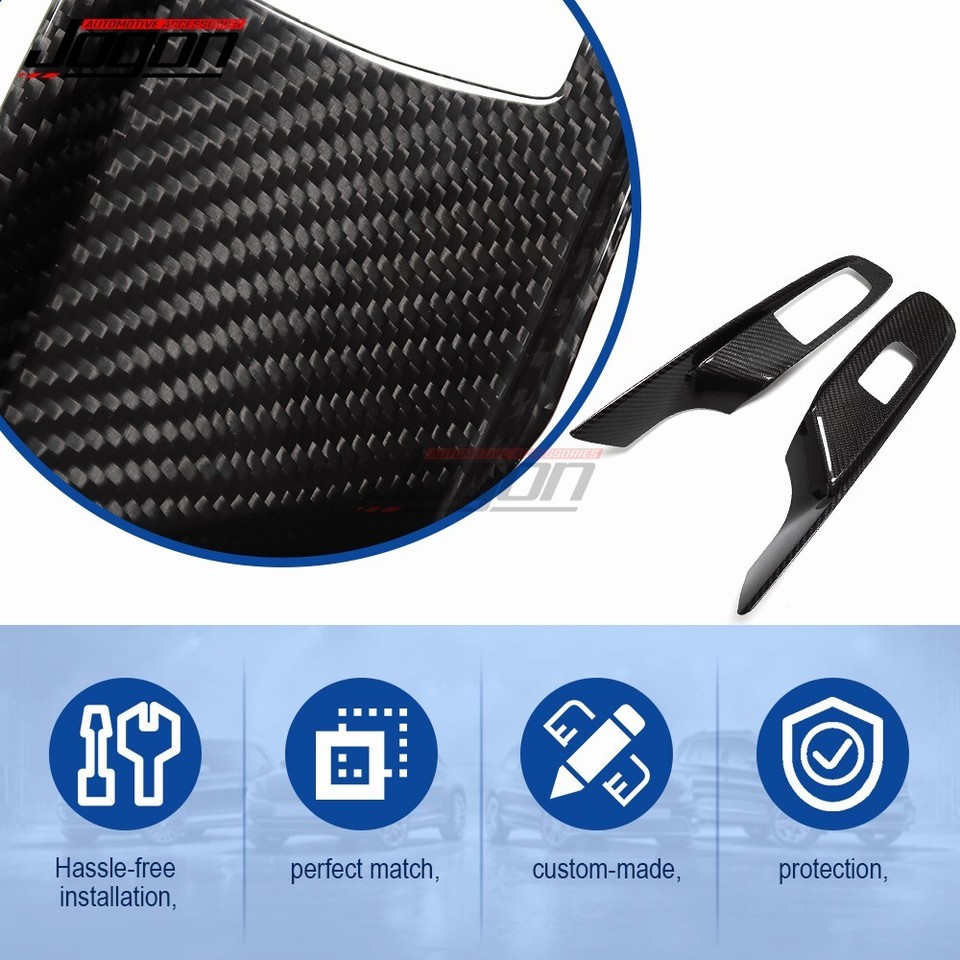 Real Carbon Fiber Interior Window Lift Switch Panel Trim For 09~2014 Challenger