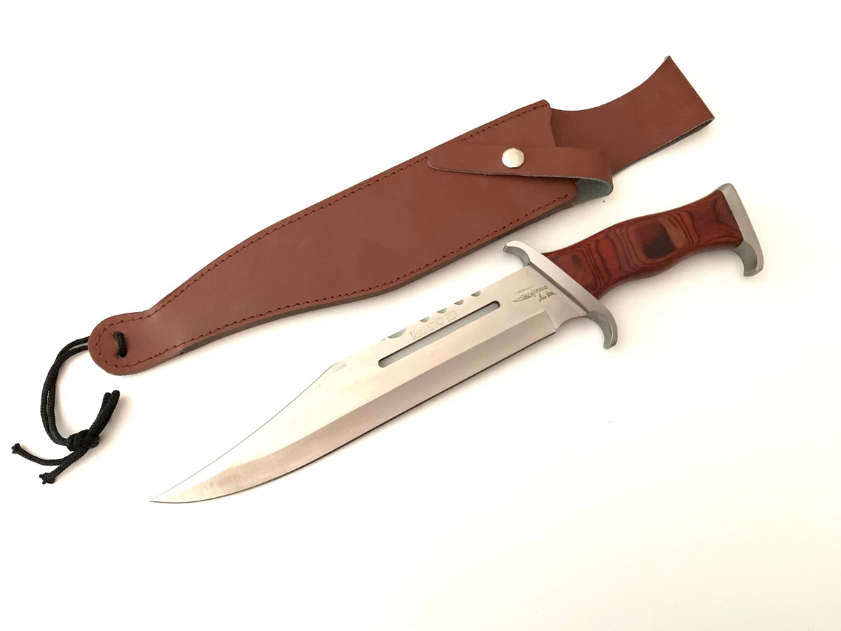 Rambo 3 First Blood Part III Hunting Knife With Leather Sheath | eBay