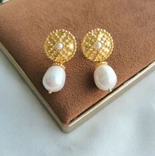Julie Vos Gold Marbella Pearl Earrings