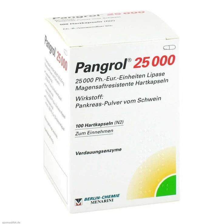 Pangrol 25000 Hartkapseln mit magensaftresistent überzogene Pell. · 100 St · PZN
