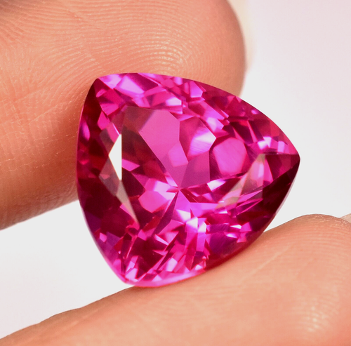 15.80 Ct Natural Untreated Ruby Pink 14x14mm Trillion Shape Loose Gemstones AAA+