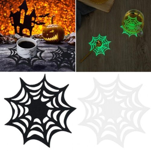 Spooky Web  Halloween Placemats Home Table Decoration Luminous Placemats  Bar - Picture 1 of 14