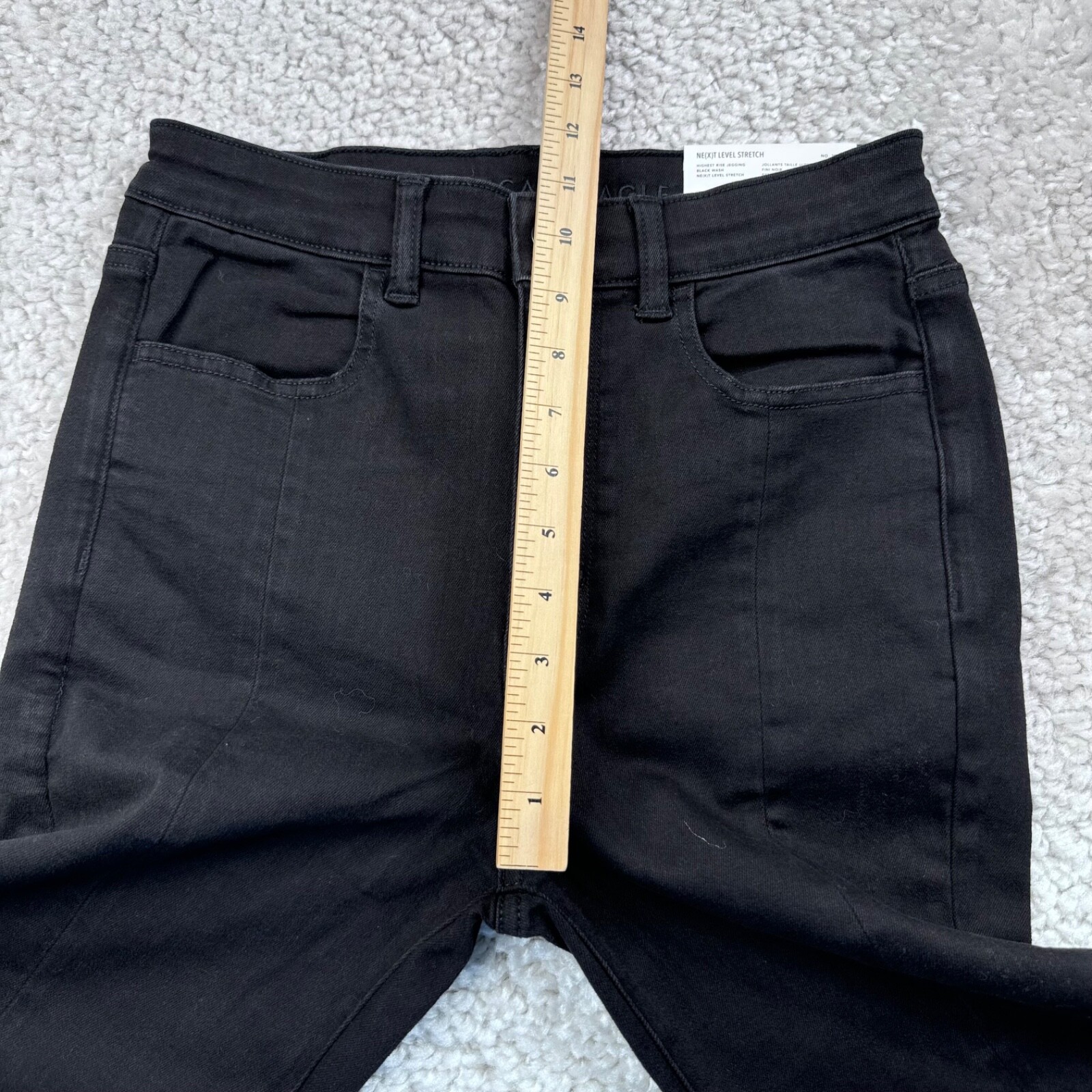American Eagle Next Level Stretch Highest Rise Jegging Black Womens 6 Long NEW image 8