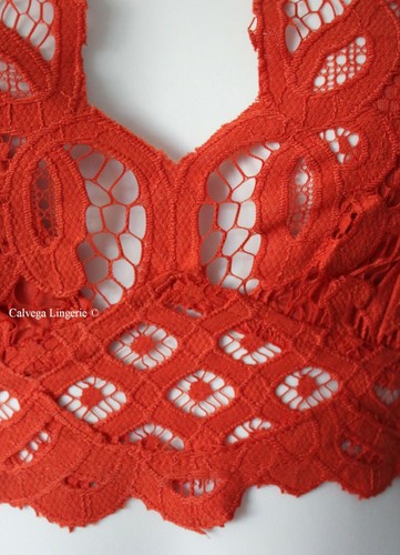 Nuevo con etiquetas Free People F16m00206 ""Adella"" algodón elástico bralette suave, naranja - Imagen 2 de 6