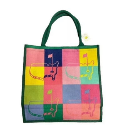 Limited 2024 Masters Pink & Green Jute Beach Bag Augusta National Golf Club
